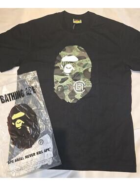 A Bathing Ape Ape Head Logo Graphic Cotton Shirt Mens Medium